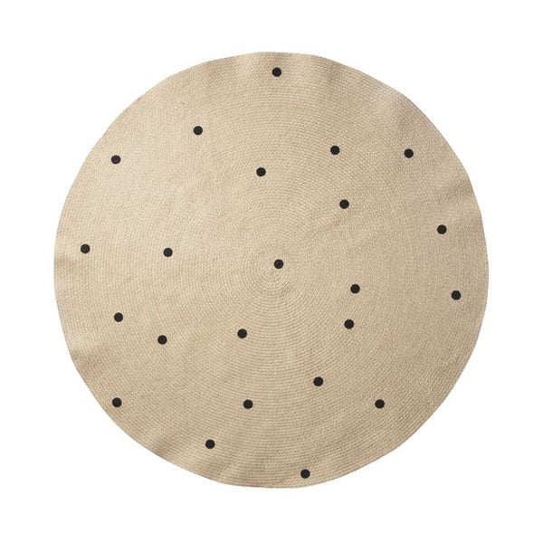 Jute Carpet - Black Dots