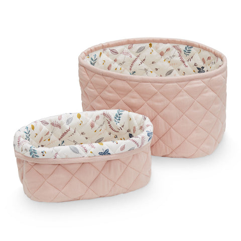 Quilted Storage Basket - Blossom Pink (Set of Two)