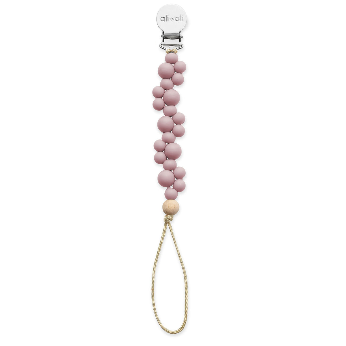 Mauve Bubble Pacifier Clip