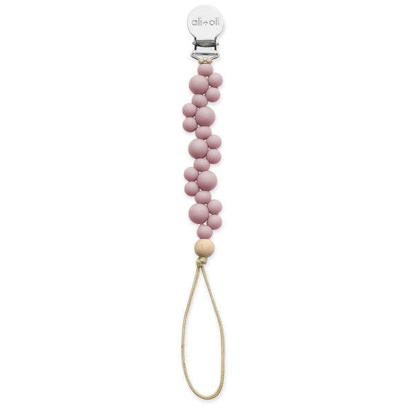 Mauve Bubble Pacifier Clip