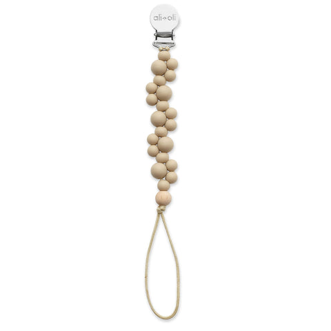 Modern Pacifier Clip - Bubbles (Taupe)