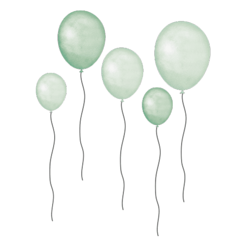 Green Balloons Wall Stickers