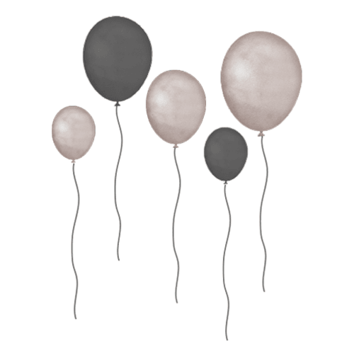 Grey Brown Balloons Wall Stickers