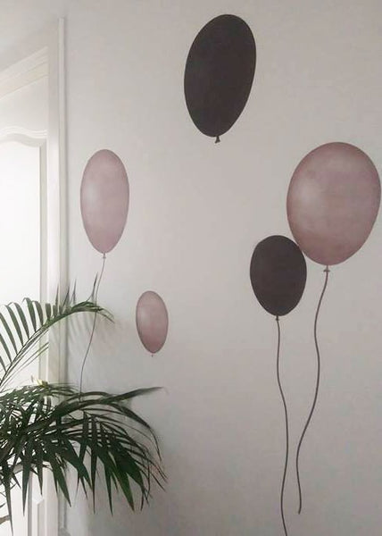Grey Brown Balloons Wall Stickers