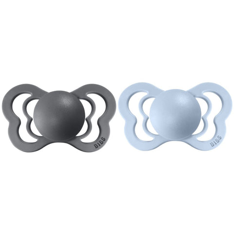 Bibs Couture 2 Pack Latex - Iron & Baby Blue